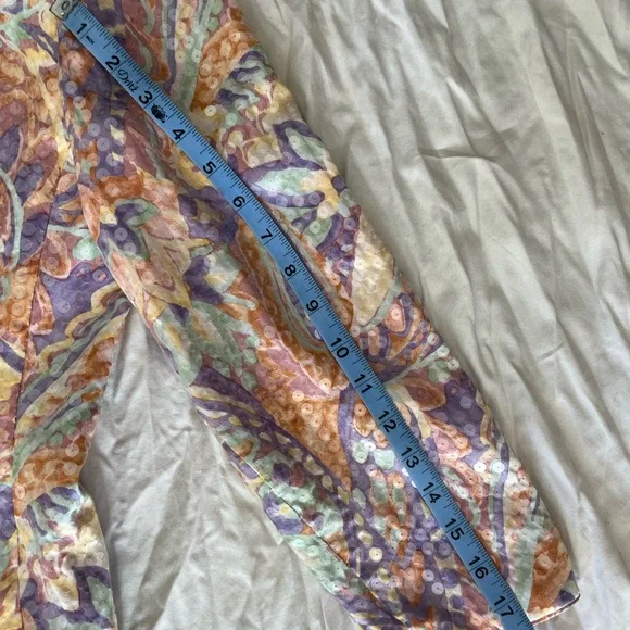 A.J. Bari Vintage Silk Blazer Colorful Sequin Rhinestones - Picture 7 of 10